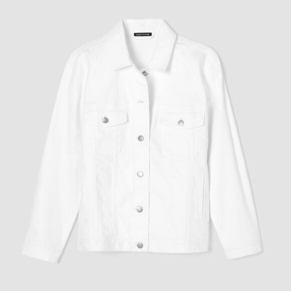 Eileen Fisher Jackets & Blazers - Eileen Fisher Garment-Dyed Organic Cotton Denim Jacket White 1X – Excellent